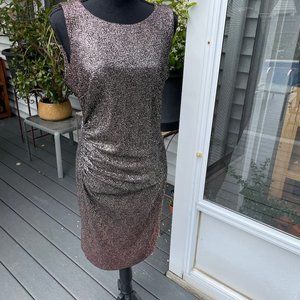 Tommy Hilfiger gold ruched dress size 8 New with tags